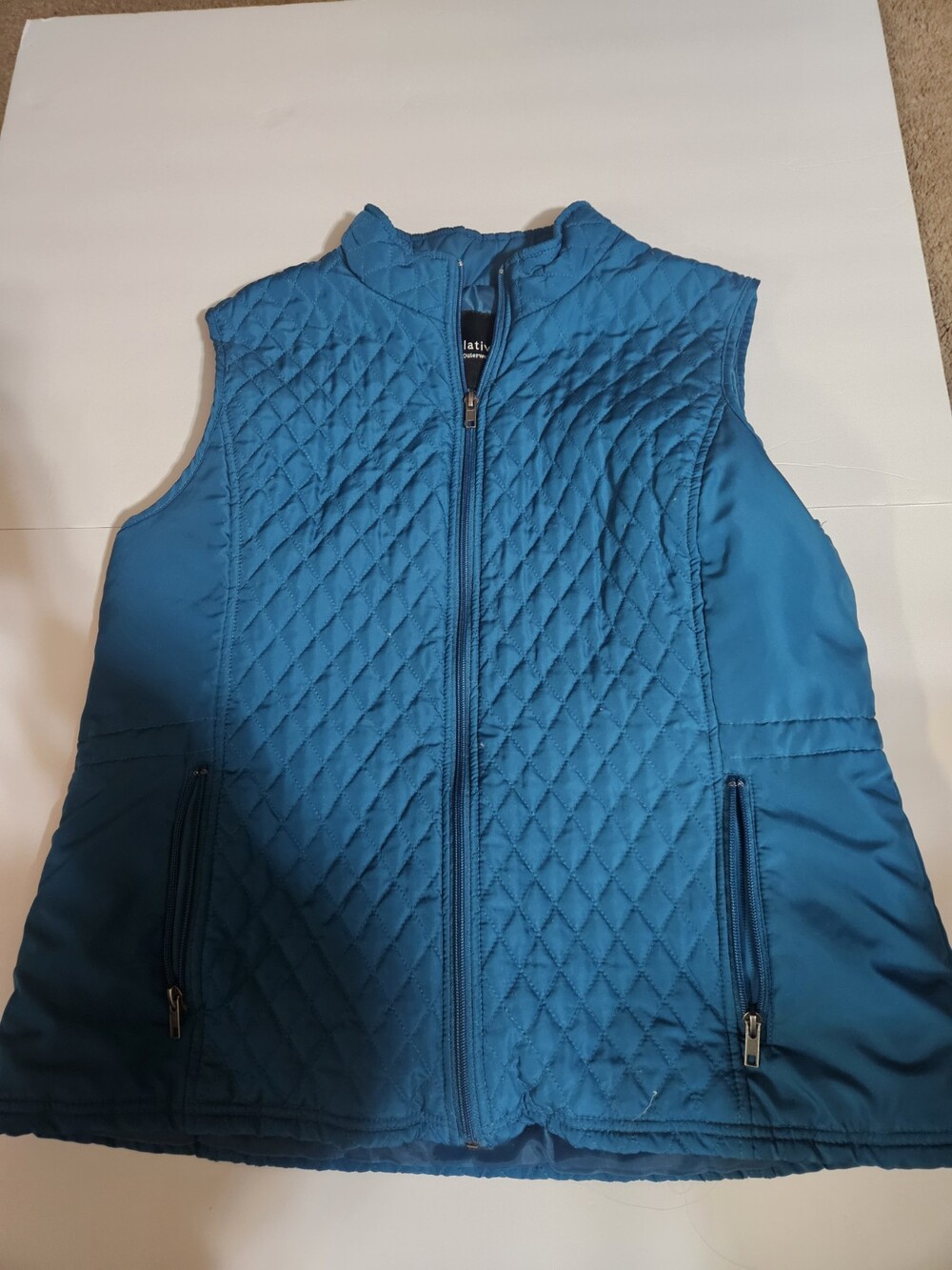 Relativity Quilted Teal Vest XL